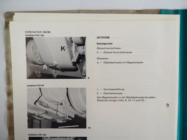 Claas Dominoator 96 106 Betriebsanleitung Wartung Schaltplan Elektrik 1996