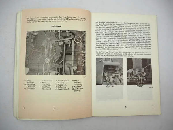 Claas Europa Mähdrescher Betriebsanleitung Bedienungsanleitung 1966