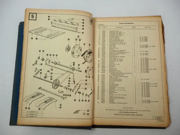 Claas Europa Mähdrescher Ersatzteilliste Ersatzteilkataolg 1/1967
