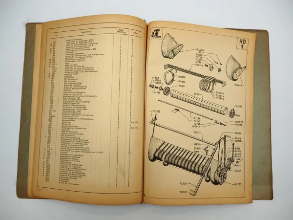 Claas HD Pickup Presse Betriebsanleitung Ersatzteilliste ab 1955