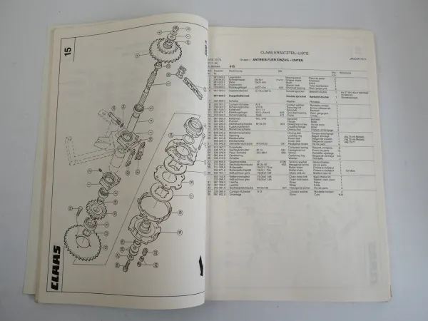 Claas Jaguar 71 75 Feldhäcksler Ersatzteilliste Spare Parts List 1994