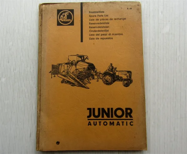 Claas Junior Automatic Mähdrescher Ersatzteilliste Ersatzteilkatalog 08/1964