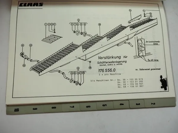Claas Katalog Reparatur- u Schweissteile 1987 Markant Rollant Dominator Jaguar