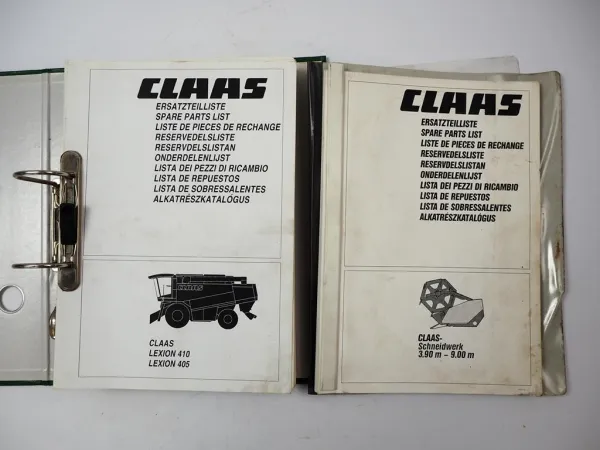 Claas Lexion 405 410 Mähdrescher + Schneidwerk Ersatzteilliste Parts List 1997