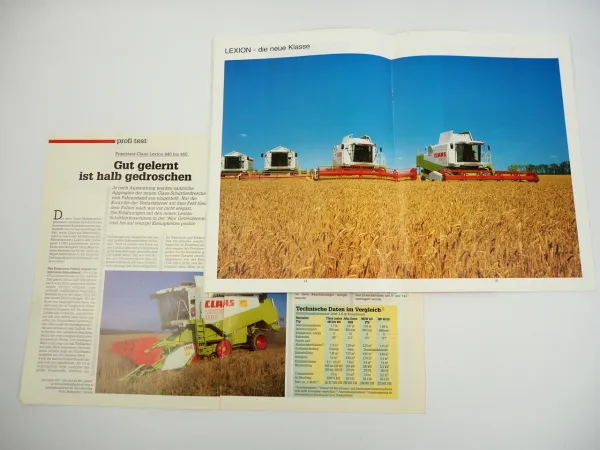 Claas Lexion 405 bis 460 Mähdrescher Prospekt Testbericht 1996