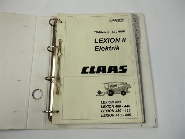 Claas Lexion 405 bis 480 Schulung Werkstatthandbuch Elektrik 1999