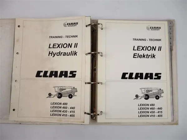 Claas Lexion II 405 bis 480 Schulung Hydraulik Elektrik Werkstatthandbuch 1999