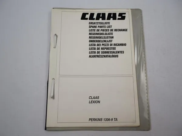 Claas Lexion Mähdrescher Motor Perkins 1306-9TA Ersatzteilliste Parts List 1996