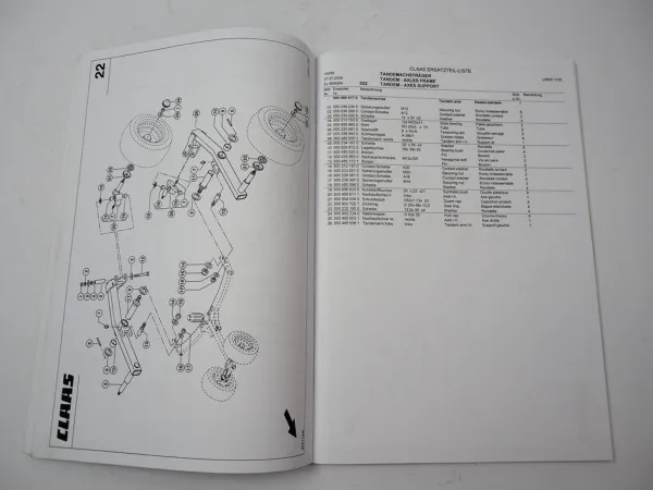 Claas Liner 1750 Kreiselschwader Ersatzteilliste Spare Parts List 2008