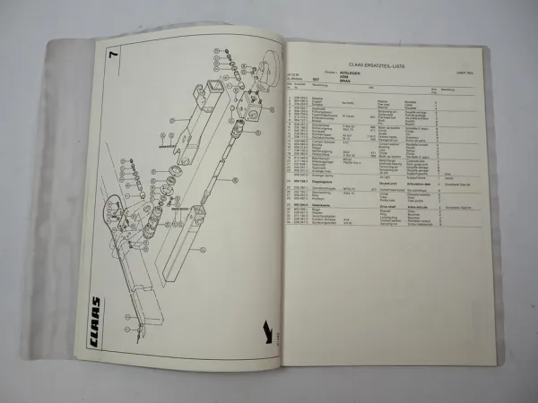 Claas Liner 780 780L Kreiselschwader Ersatzteilliste Spare Parts List 1995