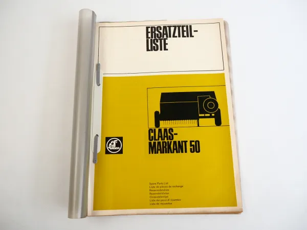 Claas Markant 50 Hochdruck Presse Ersatzteilliste Spare Parts List 1978