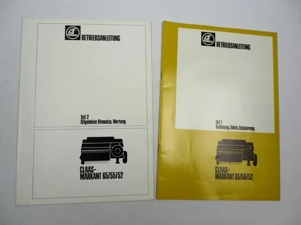 Claas Markant 52 55 65 Presse Betriebsanleitung Bedienung Wartung Schmierung