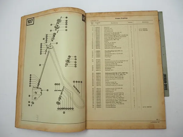 Claas Markant Hochdruckpresse Ersatzteilliste Ersatzteilkatalog 1970er Jahre