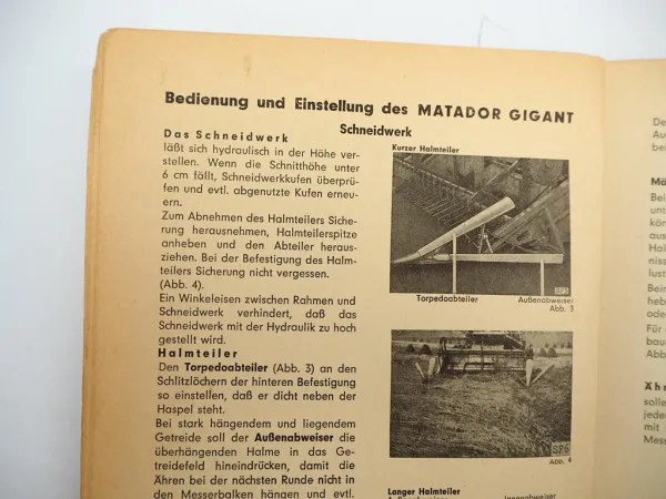 Claas Matador Gigant Mähdrescher Betriebsanleitung Bedienung Wartung 1963