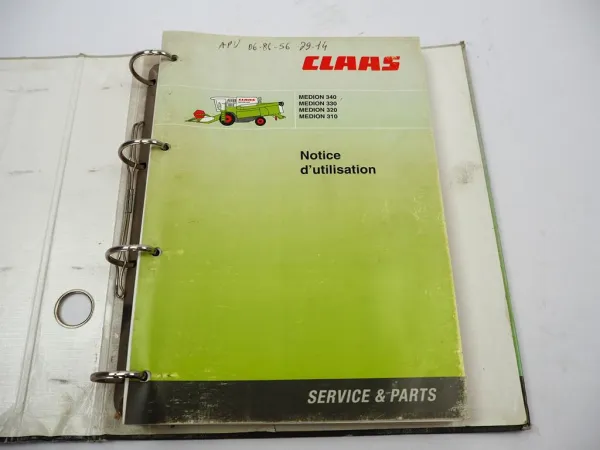Claas Medion 310 320 330 340 Notice dutilisation entretien 2004 Französisch