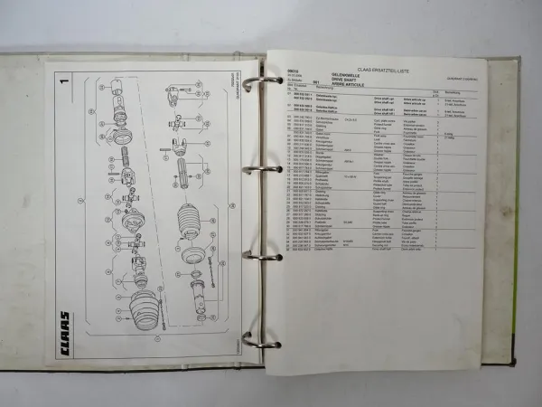 Claas Quadrant 2100 N RF RC Presse Ersatzteilliste Spare Parts List 2006