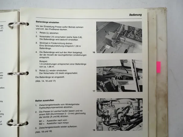 Claas Quadrant 2200 Roto Cut Presse Betriebsanleitung Service Information 1999