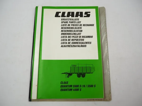 Claas Quantum 5500 S-16 S 4500 S Ladewagen Ersatzteilliste Parts List 1999