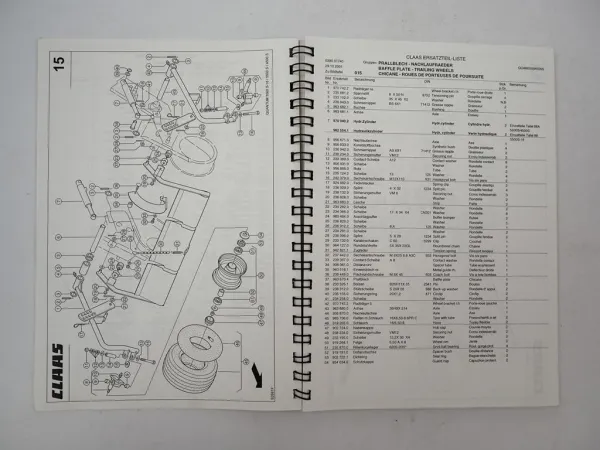 Claas Quantum 5500 S 18 16 4500 S Ladewagen Ersatzteilliste Parts List 2002