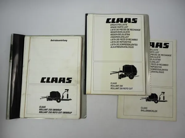 Claas Rollant 250 Roto Cut Uniwrap Ballenpresse Betriebsanleitung Ersatzteilliste