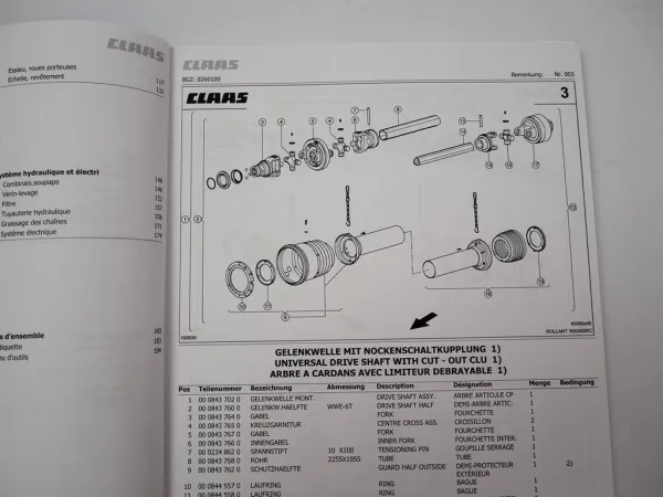 Claas Rollant 355 RC Rundballen Presse Ersatzteilliste Spare Parts List 2010