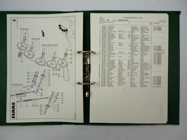 Claas Rollant 42 Rundballenpresse Ersatzteilliste Ersatzteilkatalog 1994