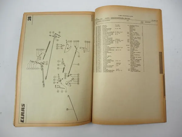 Claas Rollant 44 Rundballenpresse Ersatzteilliste Spare Parts List 1983