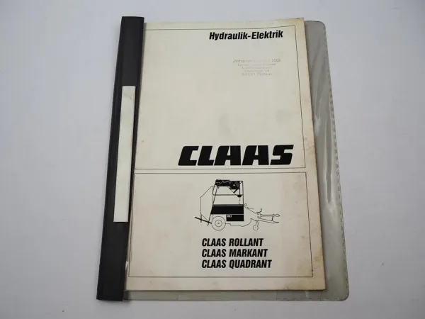 Claas Rollant Markant Quadrant Presse Hydraulik Elektrik Schaltplan 1996