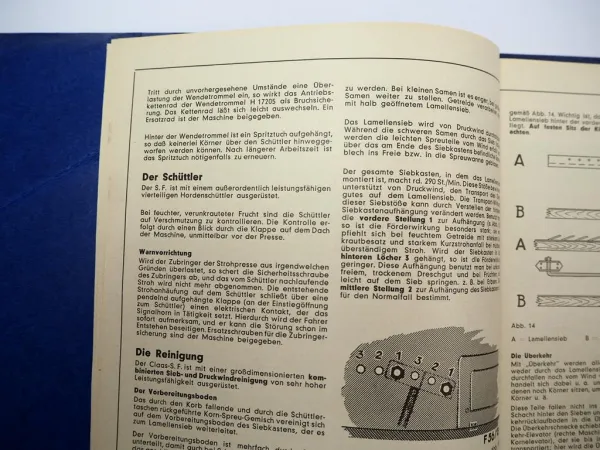 Claas SF selbstfahrender Mähdrescher Betriebsanleitung Ersatzteilliste 12/1961