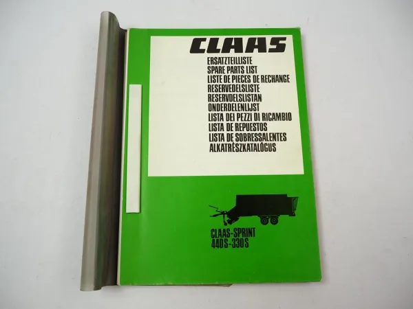 Claas Sprint 330S 440S Ladewagen Ersatzteilliste Spare Parts List 1985