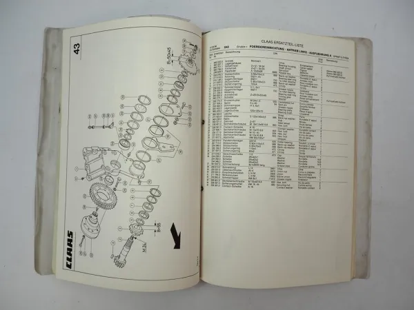 Claas Sprint 330S 440S Ladewagen Ersatzteilliste Spare Parts List 1986