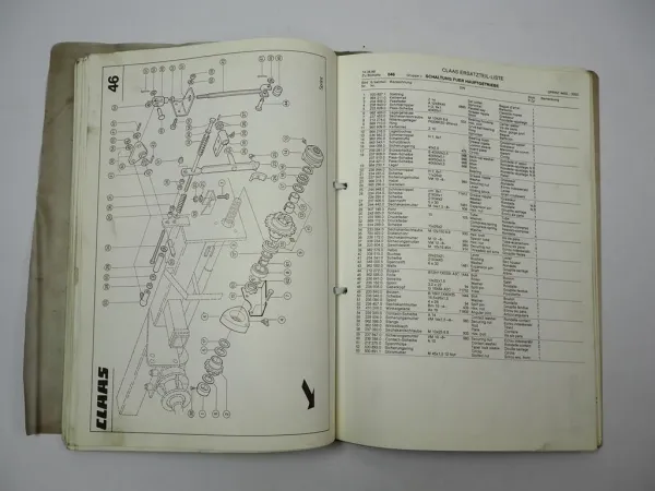 Claas Sprint 335S 445S Ladewagen Ersatzteilliste Spare Parts List 1989