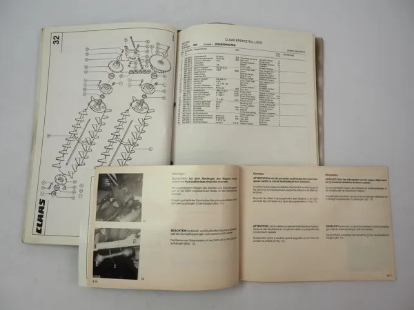 Claas Sprint 5000S 4000S Ladewagen Betriebsanleitung Ersatzteilliste 1993