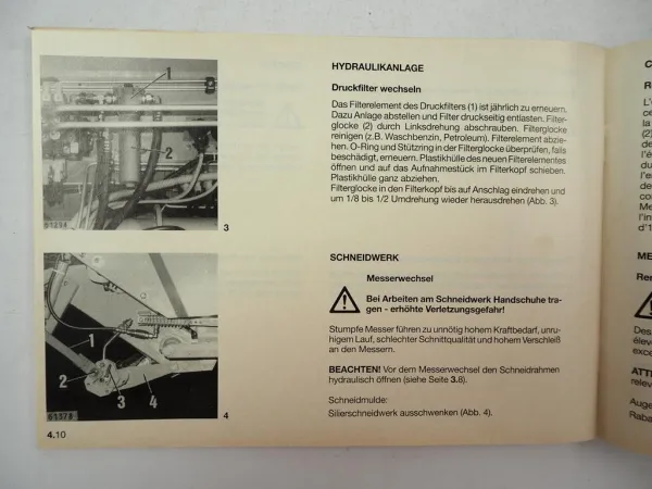 Claas Sprint 5000S 4000S Ladewagen Betriebsanleitung Ersatzteilliste 1993