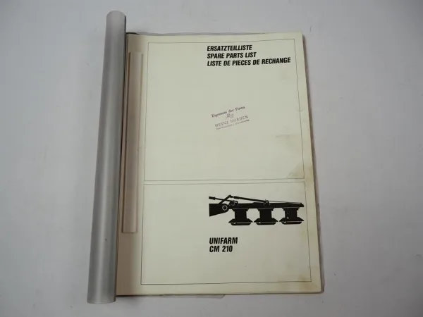 Claas Unifarm CM 210 Mähwerk Ersatzteilliste Spare Parts List 1990