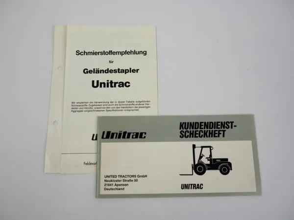 Claas Unitrac Geländestapler Schmierstoffempfehlung 1987 + Scheckheft 1992