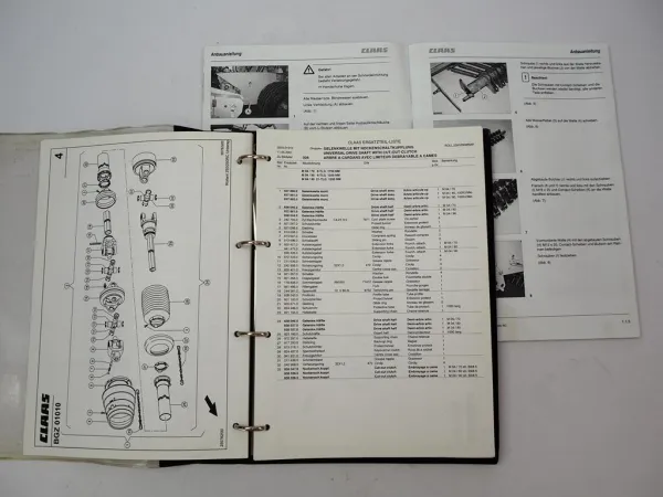 Claas Uniwrap Presse Ersatzteilliste Parts List Liste de Pieces de Rechange 2001
