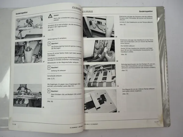 Claas Uniwrap Sonderinspektionsanleitung Umbauanleitung 2002