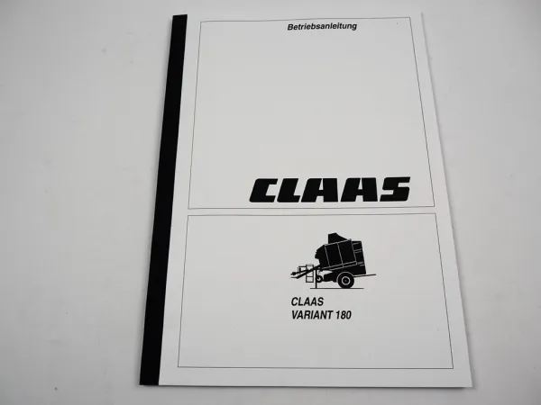 Claas Variant 180 Rundballenpresse Betriebsanleitung Bedienung Wartung Pflege 1995