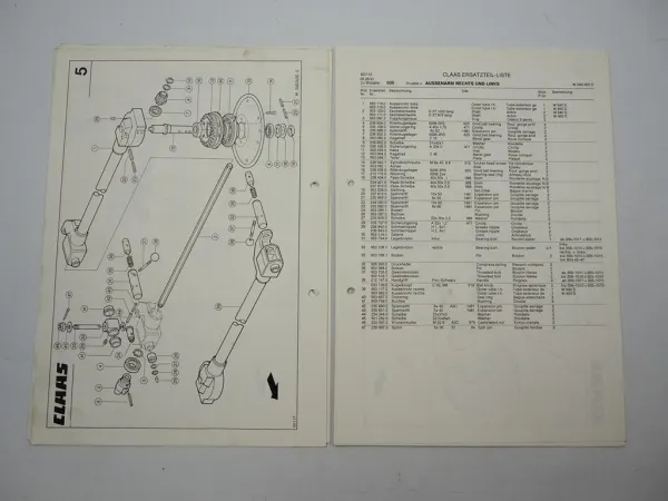 Claas Volto 540S 450S Kreiselwender Ersatzteilliste Spare Parts List 1991