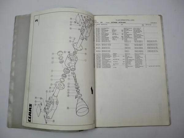 Claas W 540 450 SL Kreiselheuer Ersatzteilliste Spare Parts List 1991