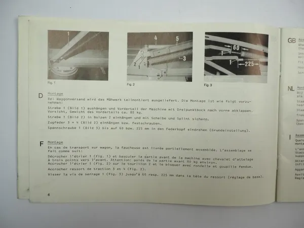 Claas WM 20 24 25 Mähwerk Betriebsanleitung Montageanleitung 1982