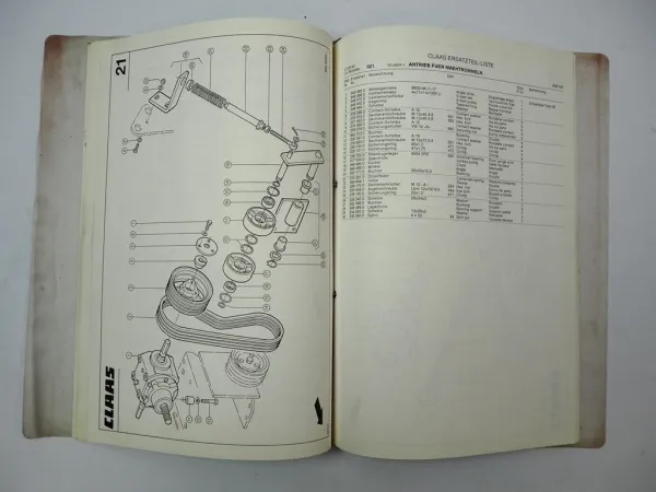 Claas WM300 Mähwerk Ersatzteilliste Spare Parts List 1990