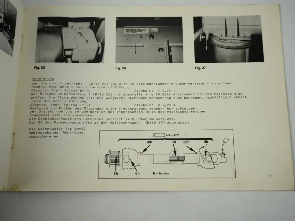 Claas WM31F Frontmähwerk Betriebsanleitung 1982