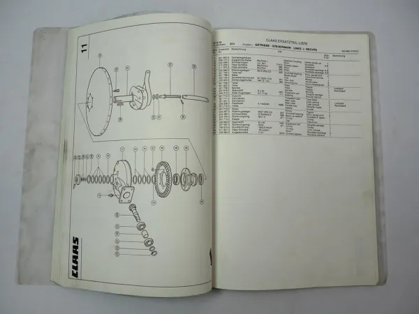Claas WS 660 Hydro Schwader Ersatzteilliste Spare Parts List 1989