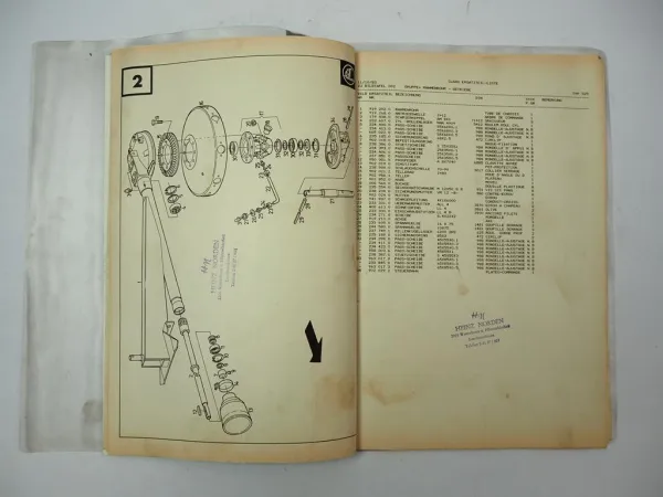 Claas WS310U Schwader Ersatzteilliste Liste de Pieces de Rechange 1983