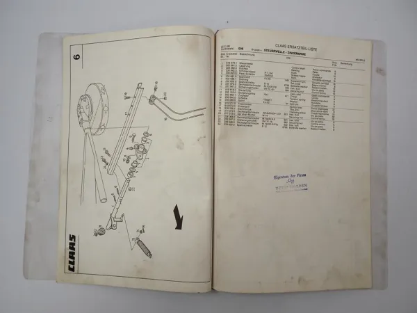 Claas WS320S Kreiselschwader Ersatzteilliste Liste de pieces de rechange 1986