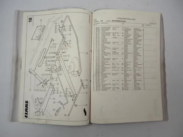 Claas WS760 Hydro Schwader Ersatzteilliste Parts List 1991