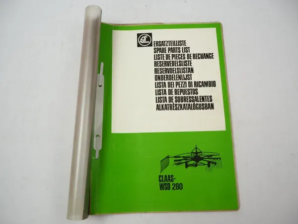 Claas WSD 280 Schwader Ersatzteilliste Spare Parts List 1980