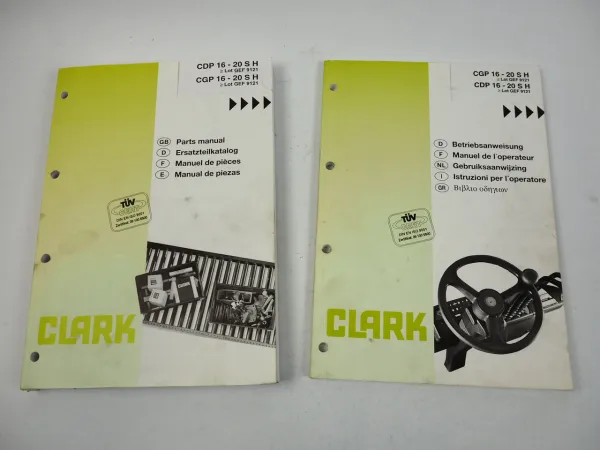 Clark CDP CGP 16 18 20 S H Gabelstapler Betriebsanleitung Ersatzteilliste 1998